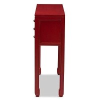 Baxton Studio Melodie Classic And Antique Red Finished Wood Bronze Finished Accents 6-Drawer Console Table