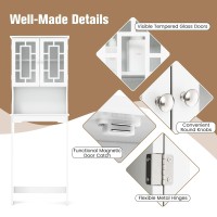 Giantex Over-The-Toilet Storage Spacesaver, Bathroom Organizer With Cabinet And Shelf, Above Toilet Standing Rack (White)