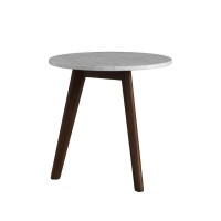 Nathan James Amalia Solid Wood Legs Accent End or Side Table, Dark Brown