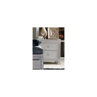 Benzara Bm181901 Two Drawer Wooden Nightstand In Contemporary Style, Silver