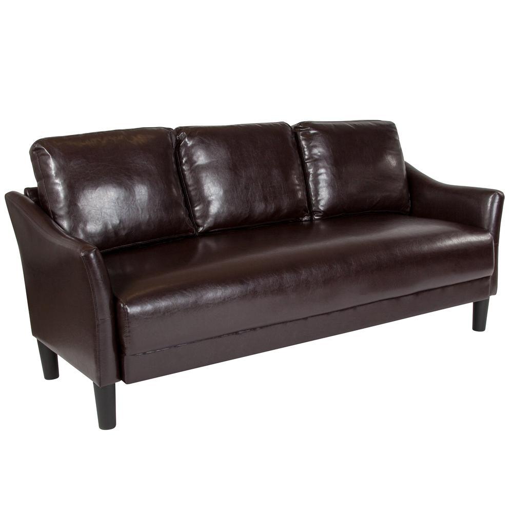 Asti Upholstered Sofa in Brown LeatherSoft