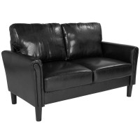 Bari Upholstered Loveseat in Black LeatherSoft