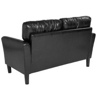 Bari Upholstered Loveseat in Black LeatherSoft