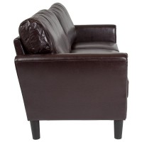 Bari Upholstered Sofa in Brown LeatherSoft