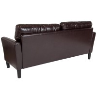 Bari Upholstered Sofa in Brown LeatherSoft