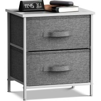 Sorbus Nightstand With 2 Drawers - Bedside Furniture End Table Night Stand With Steel Frame, Wood Top & Easy Pull Fabric Bins - Small Dresser & Chest For Home, Bedroom Accessories & Office