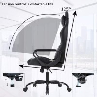 Gaming Chair Racing Chair Office Chair Ergonomic High-Back Leather Chair Reclining Computer Desk Chair Executive Swivel Rolling Chair With Adjustable Headrest Lumbar Support For Women, Men