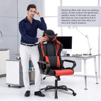 Gaming Chair Racing Chair Office Chair Ergonomic High-Back Leather Chair Reclining Computer Desk Chair Executive Swivel Rolling Chair With Adjustable Headrest Lumbar Support For Women, Men