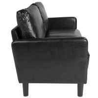 Washington Park Upholstered Sofa in Black LeatherSoft