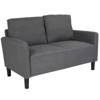 Washington Park Upholstered Loveseat in Dark Gray Fabric