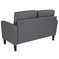 Washington Park Upholstered Loveseat in Dark Gray Fabric