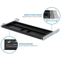 Mount-It! Under Desk Pencil Drawer - Slide Out Under Desk Tray For Storage Of Pen, Pencil And Other Office Essentials, 21.2 Inch Wide, Black