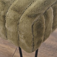 Home Soft Things Super Mink Faux Fur Green Ottoman Bench, 46