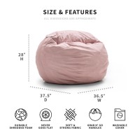 Big Joe Fuf Medium Foam Filled Bean Bag Chair With Removable Cover  Desert Rose Lenox  Durable Woven Polyester  3 Feet Big