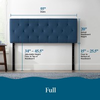 Lucid Midrise Upholstered Headboard Diamond Tufted Padded Polyester Adjustable Height From 34 To 46 Easy Assembly