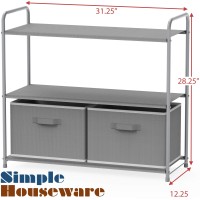 Simple Houseware 3Tier Closet Storage With 2 Drawers Grey