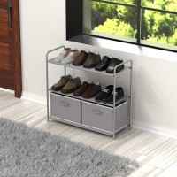 Simple Houseware 3Tier Closet Storage With 2 Drawers Grey