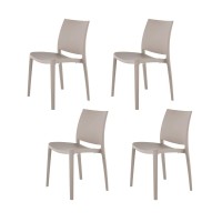 Lagoon Sensilla Grey Stack-Able Dinning Chair - 4 Pcs/Set