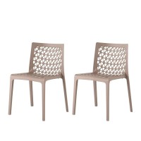 Lagoon Milan Grey Stackable Patio Dining Chair - 2 Pcs/Set