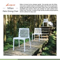 Lagoon Milan Grey Stackable Patio Dining Chair - 2 Pcs/Set