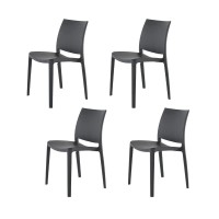 Lagoon Sensilla Dark Grey Stack-Able Dinning Chair - 4 Pcs/Set