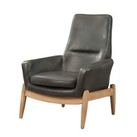 Acme Dolphin Accent Chair In Black Top Grain Leather 59533(D0102H59Y9J)