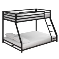 Dhp Miles Metal Bunk Bed, Black, Twin Over Full