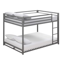 Dhp Miles Metal Bunk Bed, Silver, Full Over Full