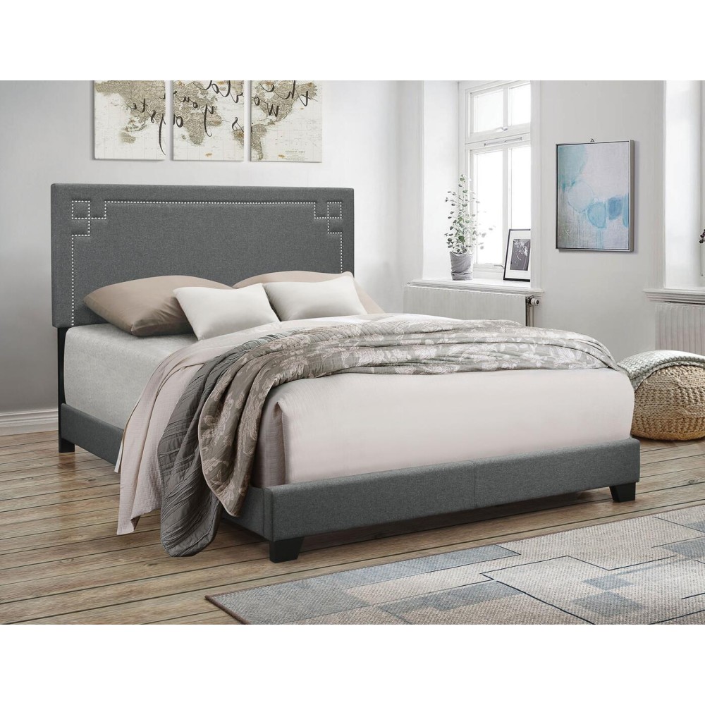 AcME Ishiko II Queen Bed in gray Fabric 20910QD0102H7c9U8