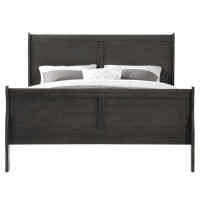 Acme Louis Philippe Full Bed In Dark Gray