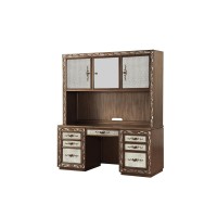 Acme Orianne Computer Desk And Hutch In Antique Gold