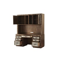 Acme Orianne Computer Desk And Hutch In Antique Gold