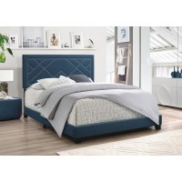 Acme Ishiko Queen Bed In Dark Teal Fabric