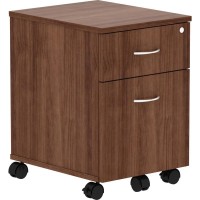 Lorell Relevance Walnut Laminate Mobile Pedestal 2Drawer 158 x 199 x 229 2 x File Box Drawers Finish Laminate