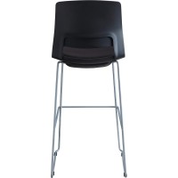 Lorell Arctic Series Bar Stool Black Fabric Foam Seat Black Back 2 Carton