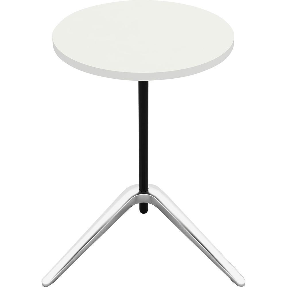 Lorell Guest Area Round Top Accent Table White Round Top Polished Aluminum Base 1575 Table Top Length x 1575 Table Top