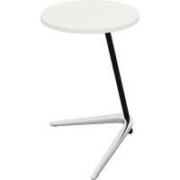 Lorell Guest Area Round Top Accent Table White Round Top Polished Aluminum Base 1575 Table Top Length x 1575 Table Top