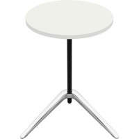 Lorell Guest Area Round Top Accent Table White Round Top Polished Aluminum Base 1575 Table Top Length x 1575 Table Top