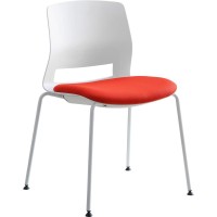 Lorell Arctic Series Stack Chairs Red Foam Fabric Seat White Back Fourlegged Base 2 Carton