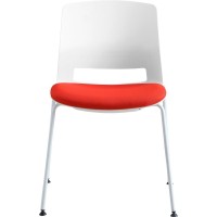 Lorell Arctic Series Stack Chairs Red Foam Fabric Seat White Back Fourlegged Base 2 Carton