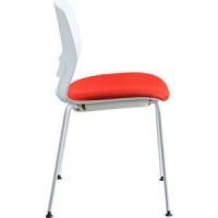 Lorell Arctic Series Stack Chairs Red Foam Fabric Seat White Back Fourlegged Base 2 Carton