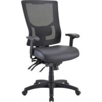 Lorell Conjure Executive Highback Mesh Back Chair Frame Black Bonded Leather 1 Each