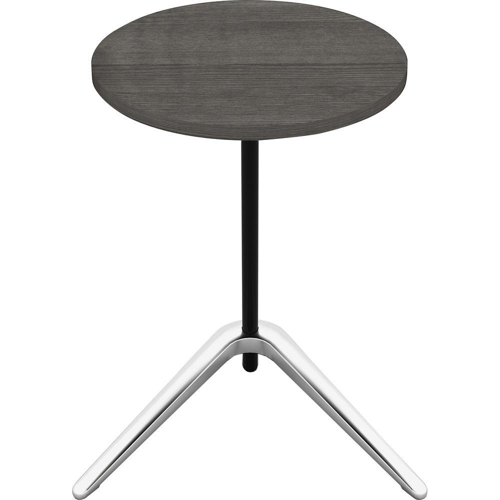 Lorell Guest Area Round Top Accent Table Charcoal Round Top Polished Aluminum Base 1575 Table Top Length x 1575 Table