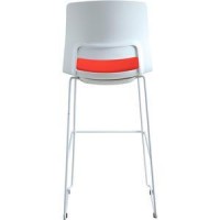 Lorell Arctic Series Bar Stool Red Fabric Foam Seat White Back 2 Carton