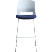 Lorell Arctic Series Bar Stool Blue Fabric Foam Seat White Back 2 Carton