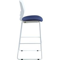 Lorell Arctic Series Bar Stool Blue Fabric Foam Seat White Back 2 Carton