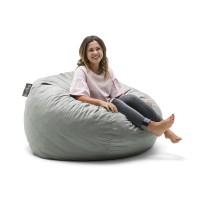 Big Joe Fuf Large Foam Filled Bean Bag Chair With Removable Cover, Fog Lenox, 4Ft Big