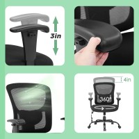 Big And Tall Office Chair 400Lbs Cheap Desk Chair Mesh Computer Chair With Lumbar Support Wide Seat Adjust Arms Rolling Swivel High Back Task Executive Ergonomic Chair For Women Men,Black