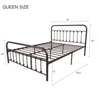 Nachtimoor Metal Bed Frame Queen Size Headboard And Footboard The Country Style Ironart Double Bed The Metal Structure Antique