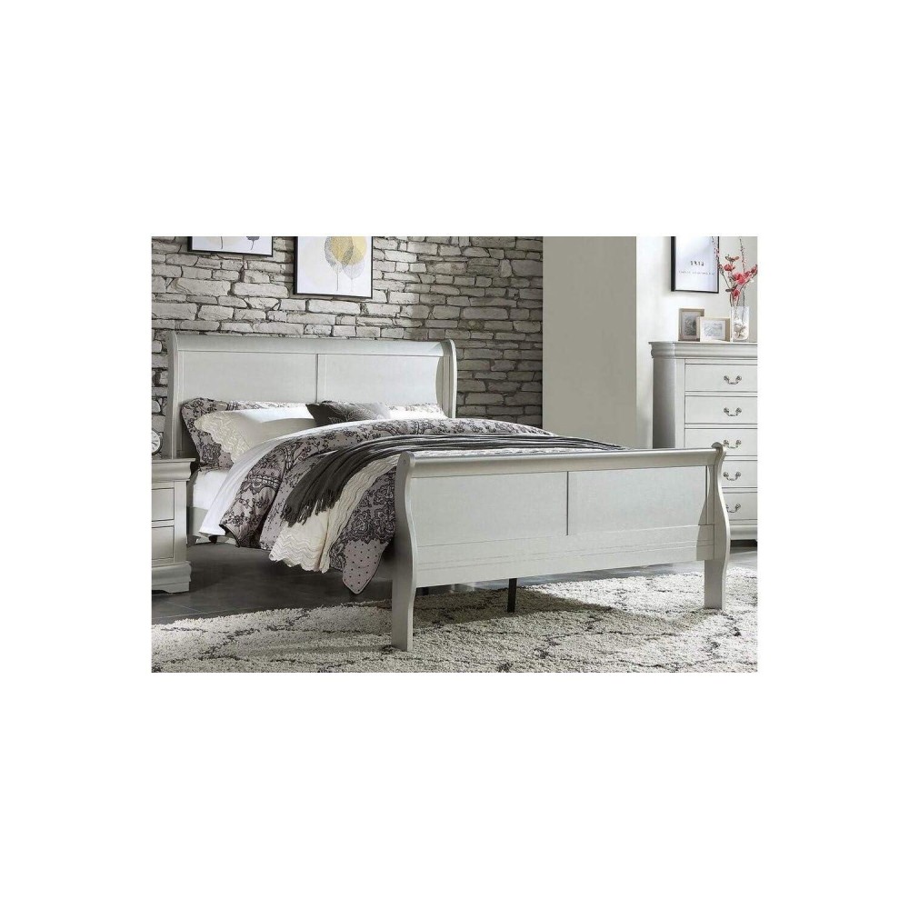 Acme Louis Philippe Full Bed In Platinum